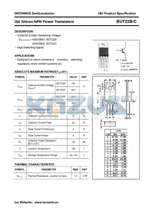 BUT22C datasheet - isc Silicon NPN Power Transistors