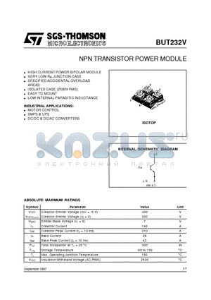 BUT232V datasheet - NPN TRANSISTOR POWER MODULE