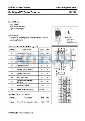 BUT54 datasheet - isc Silicon NPN Power Transistor