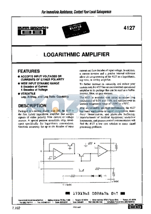 4127KG datasheet - LOGARITHMIC AMPLIFIER