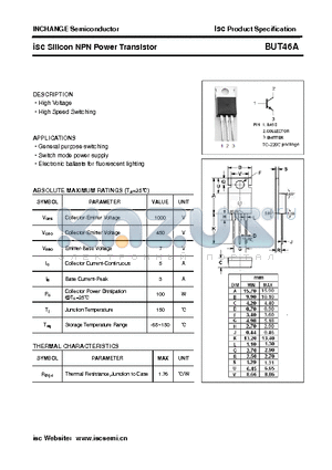 BUT46A datasheet - isc Silicon NPN Power Transistor