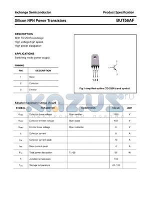 BUT56AF datasheet - Silicon NPN Power Transistors
