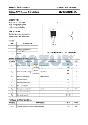 BUT76 datasheet - Silicon NPN Power Transistors