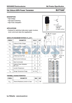 BUT76AF datasheet - isc Silicon NPN Power Transistor