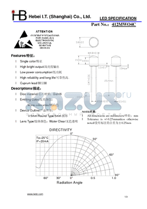 412MWO4C datasheet - LED