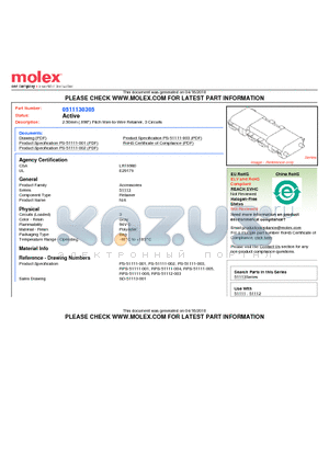 0511130305 datasheet - 2.50mm (.098