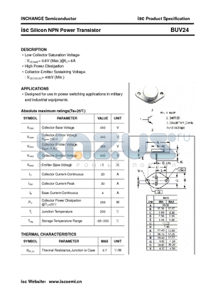 BUV24 datasheet - isc Silicon NPN Power Transistor