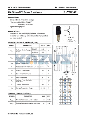 BUV27AF datasheet - isc Silicon NPN Power Transistors