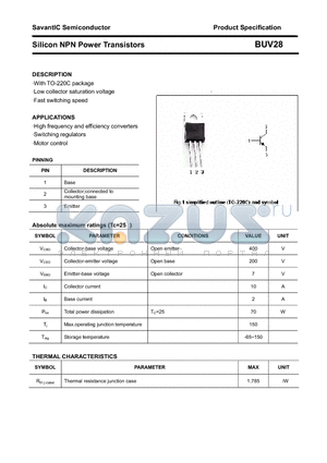 BUV28 datasheet - Silicon NPN Power Transistors