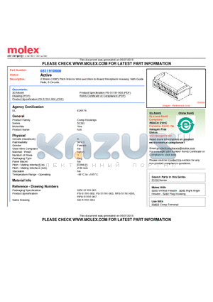 0511910600 datasheet - 2.50mm (.098