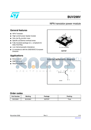 BUV298V_06 datasheet - NPN transistor power module