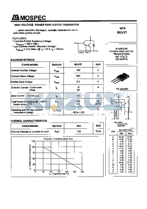 BUV37 datasheet - POWER TRANSISTORS(15A,400V,100W)