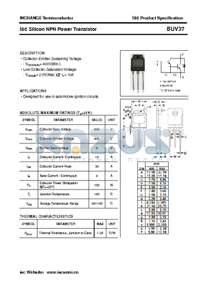 BUV37 datasheet - isc Silicon NPN Power Transistor