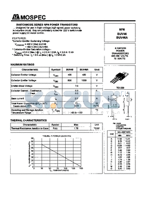 BUV46 datasheet - POWER TRANSISTORS(6A,400-450V,70W)