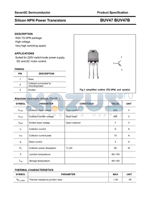 BUV47 datasheet - Silicon NPN Power Transistors