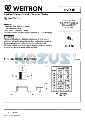 BAT54H datasheet - Surface Mount Schottky Barrier Diodes