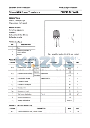 BUV48 datasheet - Silicon NPN Power Transistors