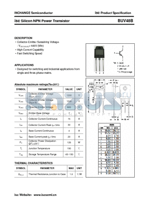 BUV48B datasheet - isc Silicon NPN Power Transistor