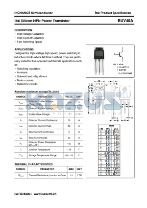BUV48A datasheet - isc Silicon NPN Power Transistor