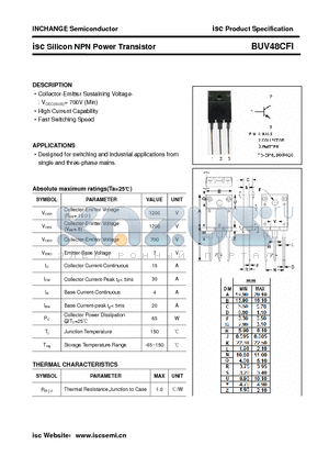 BUV48CFI datasheet - isc Silicon NPN Power Transistor