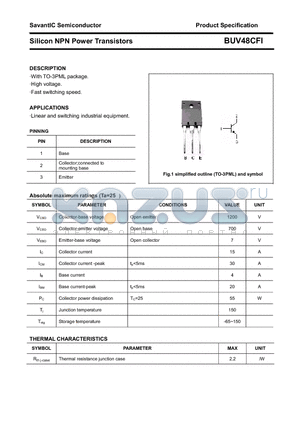 BUV48CFI datasheet - Silicon NPN Power Transistors