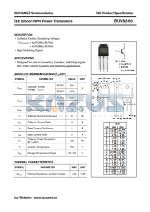 BUV83 datasheet - isc Silicon NPN Power Transistors