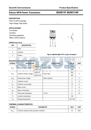 BUW11F datasheet - Silicon NPN Power Transistors