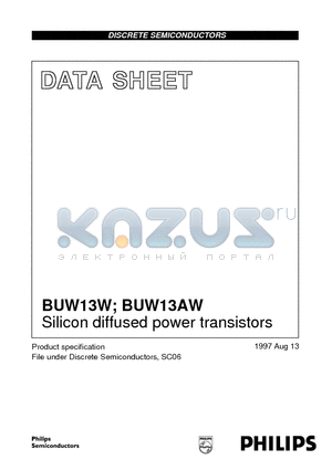 BUW13AW datasheet - Silicon diffused power transistors