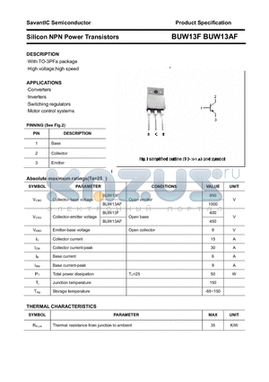 BUW13F datasheet - Silicon NPN Power Transistors