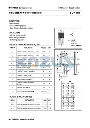 BUW41B datasheet - isc Silicon NPN Power Transistor