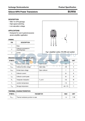 BUW50 datasheet - Silicon NPN Power Transistors