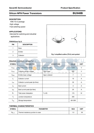 BUX48B datasheet - Silicon NPN Power Transistors