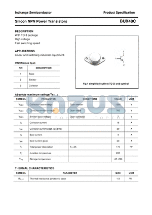 BUX48C datasheet - Silicon NPN Power Transistors