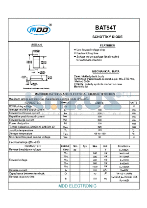 BAT54T datasheet - SCHOTTKY DIODE