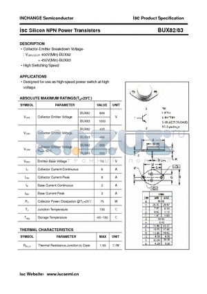 BUX83 datasheet - isc Silicon NPN Power Transistors