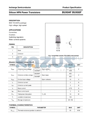 BUX85F datasheet - Silicon NPN Power Transistors