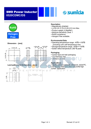 0520CDMC datasheet - Magnetically shielded