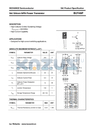 BUY49P datasheet - isc Silicon NPN Power Transistor