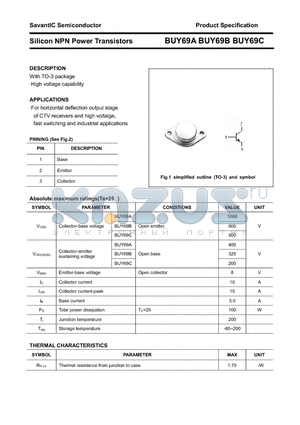 BUY69B datasheet - Silicon NPN Power Transistors