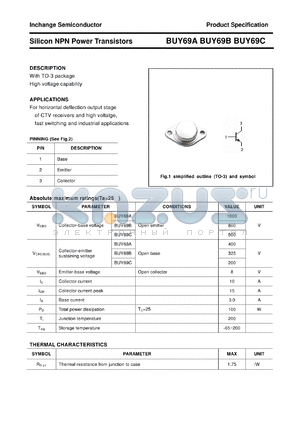 BUY69B datasheet - Silicon NPN Power Transistors