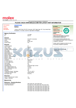 0522072185 datasheet - 1.00mm (.039