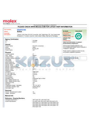 0522072760 datasheet - CRC Shielded Rectangular I/O Mold Cover B, For Plug Assembly, 20 Circuits