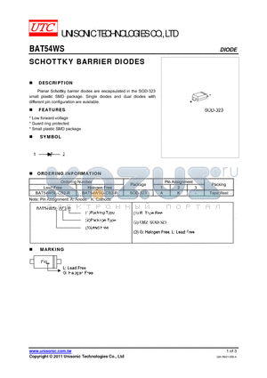 BAT54WSG-CB2-R datasheet - SCHOTTKY BARRIER DIODES