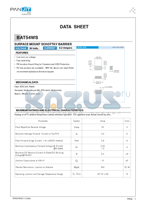 BAT54WS_04 datasheet - SURFACE MOUNT SCHOTTKY BARRIER