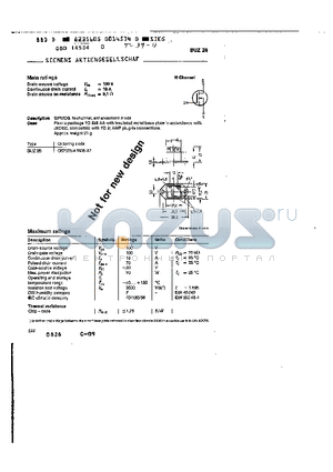 BUZ28 datasheet - main ratings