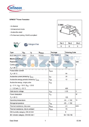 BUZ30AH3045A datasheet - SIPMOS Power Transistor
