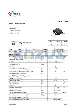BUZ31H3045A datasheet - SIPMOS Power Transistor