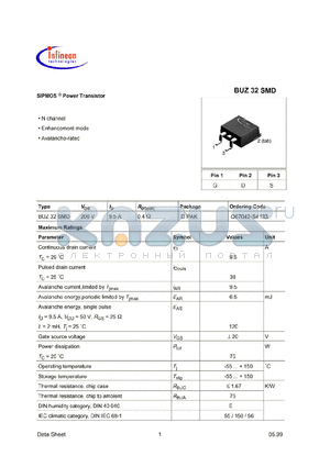 BUZ32SMD datasheet - SIPMOS  Power Transistor