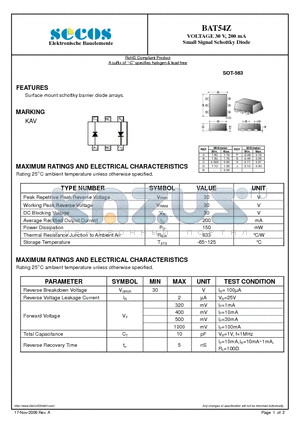 BAT54Z datasheet - Small Signal Schottky Diode