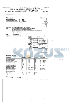 BUZ348 datasheet - main ratings